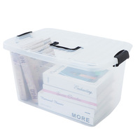 Grande boîte de rangement en plastique transparent avec couvercle, bac de rangement domestique de grande capacité pour vêtements, jouets, literie, conteneur de déménagement