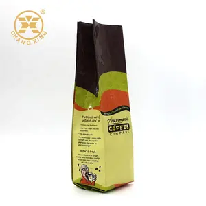 Spot UV Printing Coffee Bean Packaging Bag with Valve Aluminum Foil Liner Pouch