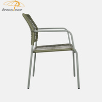 Chaises de jardin d'extérieur imperméables minimalistes meubles de patio empilables chaises d'appoint en rotin pour salon de loisirs