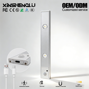 Lumière LED rechargeable à détecteur de mouvement PIR, fixation magnétique, pour armoire, placard, escalier, 3500K, moderne, charge USB-C - Product Image 1