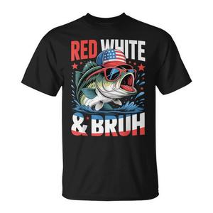 T-shirt à manches courtes pour enfants, unisexe, col rond, imprimé numérique, rouge et blanc, Fishing Adventure - Product Image 1