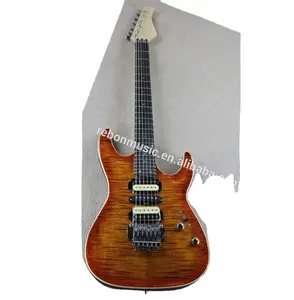 Weifang Rebon กีต้าร์ไฟฟ้า6สาย,สาย Tremolo Floyd Rose Flamed Maple