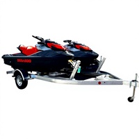 Remorque pour deux jet-skis Hyroad 4230*2500mm, simple essieu, galvanisée à chaud, capacité de charge de 750 kg