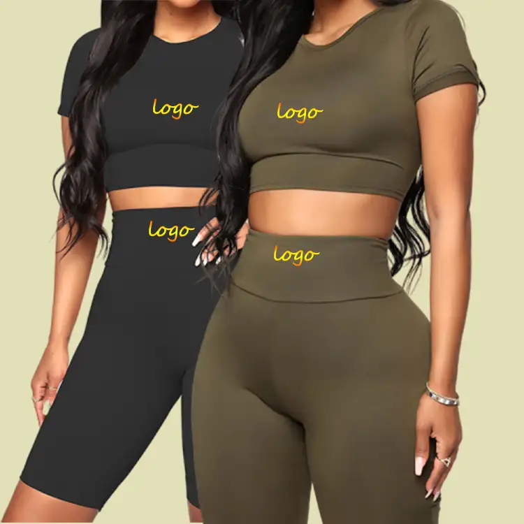 Yoga Wear 2020 Vest Top Korte Sets Set Shirts Naadloze Fitness Panty Tank Pak Shorts Met Zakken Leggings Voor Vrouwen yoga Sets