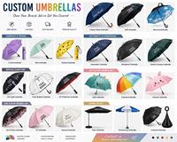 Parapluie de luxe pliable automatique arc-en-ciel à 3 sections pour l'été, idéal pour les boutiques, avec logo personnalisé - Vente flash