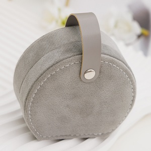Hot Selling <b>Small</b> Travel Jewelry Organizer Storage Box Portable Velvet Jewelry Travel <b>case</b> for Ring Earring Necklace Storage - Product Image 3