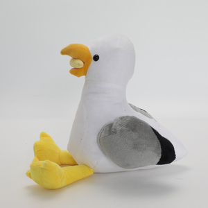 Peluche de Avestruz Marino con Accesorio de Pez, Gaviota de Peluche Blanca, Gris y Amarilla, Compañero Suave y Acogedor para Niños y Adultos - Product Image 1