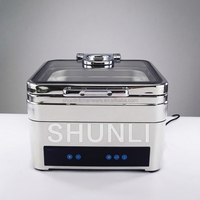 Chauffe-Plats Électrique de Luxe Royal Moderne pour Hôtels et Restaurants, Ensemble Buffet avec Affichage Numérique, Plat de Présentation en Acier Inoxydable
