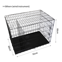 Cage pour animaux de compagnie pliable portable, directement de l'usine, 2 portes, en fil métallique antirouille, avec plateau amovible, grille métallique robuste