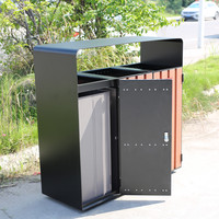Poubelle de tri des déchets en bois pour extérieur, bac de recyclage de rue, poubelle municipale, bac à ordures public pour parc