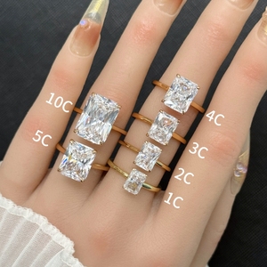 1ct Solitarie Moissanite anello S925 GRA certificato VVS Moissanite anello di fidanzamento anello di Moissanite nuziale - Product Image 5