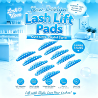 BLACKWINGS Coussinets auto-adhésifs en silicone à motif de points pour rehaussement de cils, 5 paires, 5 tailles, 7 couleurs, réutilisables, portables, protections pour permanente, tiges à kératine
