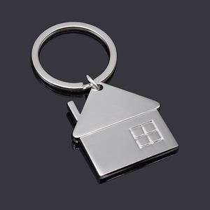 Customized Logo Print Zinc Alloy Cute Cartoon House Shaped Keychain Women's <b>Key</b> <b>Chain</b> Bag Charm Gift - Product Image 3