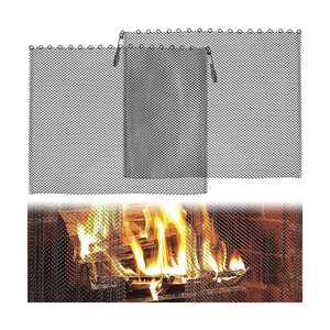 Fire-Resistant Metal Spark Screen Panel Mesh <strong>Hearth</strong> Protective Door 3mm-10mm Mesh Sizes Customizable Fireplaces Accessory Set - Product Image 2