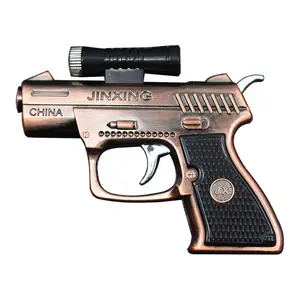 2023 Metal pistola forma de pistola encendedor 9mm Jet antorcha encendedor pistola encendedor con LED