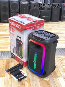 12 Inch Xe Đẩy Loa Đảng Karaoke DJ Hoạt Động Âm Thanh Hộp Với Chuyên Nghiệp Âm Thanh Loa Trầm Khuếch Đại Powered Kép Mic Loa - Product Image 5