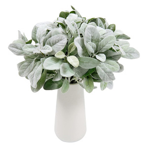 10 pz Top Seller <span class=keywords><strong>di</strong></span> foglie <span class=keywords><strong>di</strong></span> <span class=keywords><strong>agnello</strong></span> artificiali Bouquet <span class=keywords><strong>di</strong></span> seta floccato pianta <span class=keywords><strong>di</strong></span> coniglio <span class=keywords><strong>orecchio</strong></span> foglia Bundle per decorazione matrimonio - Product Image 2