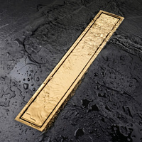 Desagüe Lineal Comercial Invisible de Acero Inoxidable Dorado Cepillado para Ducha y Baño 2 en 1 con Inserción de Azulejo, Antiolor, Tamaño Personalizado