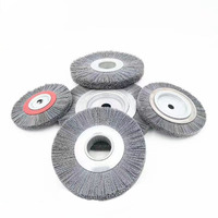 Brosse métallique industrielle en acier avec poils de 1 pouce de longueur et diamètre de 3 pouces pour meuleuse d'angle, polissage, nettoyage, personnalisable OEM