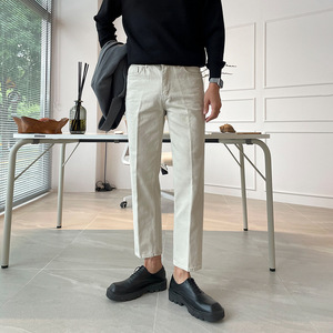 Jean en denim pour homme, teint à effet voile, à couleurs superposées translucides, coupe droite, style artistique, vente en gros - Product Image 3