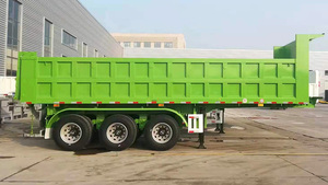 Nouvelle semi-remorque benne arrière 3 essieux de 40 tonnes en acier, télécommandée, légère - Product Image 3