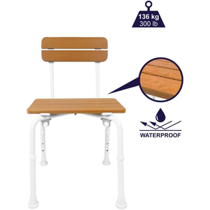 <b>Shower</b> <b>Chair</b> (136 kg), Bath <b>Chairs</b> for the Elderly, Wood Effect Seat KMINA K30025 - Product Image 5