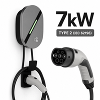 Nouvelle borne de recharge murale EV de qualité supérieure 7 kW 32 A Type 2 avec NFC, WiFi, Bluetooth pour usage domestique, station de recharge EVSE AC
