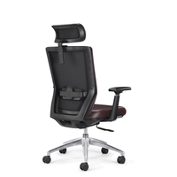 Fauteuil de bureau ergonomique moderne en cuir PU à dossier haut avec accoudoirs réglables en 3D