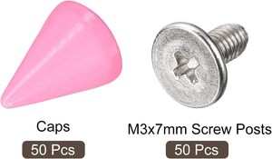 Uxcell Kits de clous coniques et rivets à visser en métal X mm pour vêtements, ceintures, sacs, chaussures, artisanat du cuir DIY, rose - Product Image 3