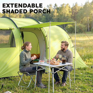 Tente familiale portable et étanche pour l'extérieur, type « tube », avec sac de transport, 6 personnes, deux chambres, quatre saisons, grande capacité, vente chaude - Product Image 3