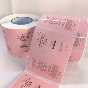 Glossy Shiny Waterproof <strong>Sticker</strong> Customized Cosmetic Self <strong>Tanning</strong> Sun Cream Bottle Packaging Label UV Proof Private <strong>Sticker</strong> - Product Image 2