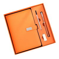 Cuaderno de Regalo Corporativo Personalizado con Logotipo de Lujo, Tapa Dura de Cuero PU A5, Encuadernado con Pegamento DX-10001, Juego de 100 Hojas, Bolígrafo y USB de Regalo