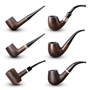 Qianxun Pipa da Tabacco in Legno Massello Vintage Personalizzabile con LOGO, Stile Freestyle, in Legno di Rosa, Tipo Churchwarden, Portatile e Riutilizzabile per Fumatori - Product Image 1