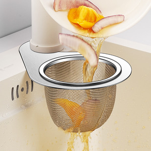 Panier de vidange en acier inoxydable 22 cm, filtre à évier à mailles fines, filtre de vidange pour évier de cuisine - Product Image 1