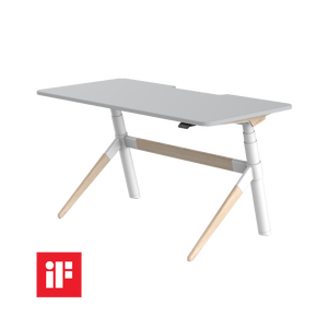Bureau debout extensible à double moteur à 3 niveaux avec design de pieds inclinés <span class=keywords><strong>Karma</strong></span> Essence de JIECANG, en métal - Product Image 1