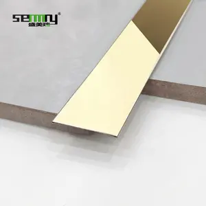 Tira de ajuste de acero inoxidable de Metal plano dorado con espejo Popular tira decorativa para decoración de interiores