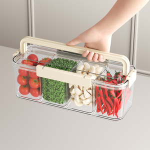 Refrigerator Storage <b>Boxes</b> Food Grade Containers With Clip On Lids For Vegetables Fruits And <b>Noodles</b> Rectangle Solid Color - Product Image 4