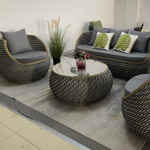 Ensemble <span class=keywords><strong>de</strong></span> canapés <span class=keywords><strong>de</strong></span> <span class=keywords><strong>jardin</strong></span> résistant aux intempéries, structure en <span class=keywords><strong>aluminium</strong></span> antirouille, mobilier <span class=keywords><strong>de</strong></span> conversation 3 places pour terrasse <span class=keywords><strong>de</strong></span> complexe hôtelier - Product Image 1