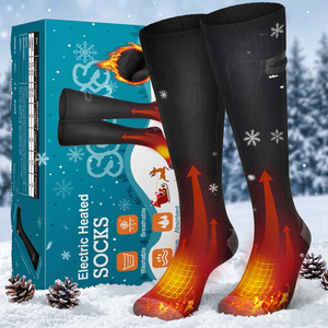 Factory Custom Electric Heated <b>Socks</b> 3 Temp Levels Rechargeable Long Tube <b>Thermal</b> Foot Warmer Washable Nylon Blend - Product Image 2