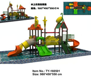 Tapis anti-éclaboussures amusant jeux de piscine à vagues jouet <span class=keywords><strong>parc</strong></span> aquatique manèges tube en fibre de verre toboggan en plastique au sol - Product Image 6