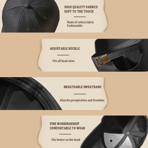 หมวกเบสบอลผ้าคอร์ดูรอยสีดำแบบ OEM สั่งทำพิเศษ 6 แผง สองสี ทรง Dad Hat พร้อมโลโก้ปักและปีกโค้งเรียบสไตล์สปอร์ต - Product Image 4