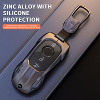 Housse de clé de voiture en alliage de zinc et silicone, design supercar, étui de protection pour clé télécommande, coque de clé de voiture intelligente avec porte-clés