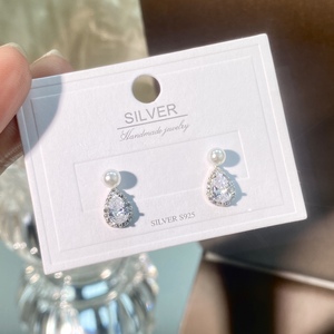 S925 plata esterlina moda clásica de gama alta elegante todos los pendientes de goteo de diamantes venta al por mayor fábrica de <span class=keywords><strong>joyas</strong></span> para mujeres - Product Image 4