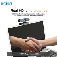 Webcam Full HD 1080P avec capteur CMOS autofocus, microphone intégré, caméra grand angle et cache de confidentialité pour PC de bureau ou ordinateur portable