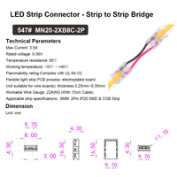 Konektor LED Tape Grosir 12V 24V 3.5A Strip ke Kabel PCB ke PCB IP20 Konektor Strip LED untuk Lampu Strip SMD COB 8MM 2pin