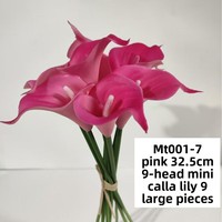 Bouquet de 9 lys calla artificiels haut de gamme faits à la main en colle souple, style européen, pour la décoration de la maison, du salon et de la table basse