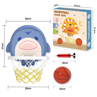Vente chaude enfants en plastique drôle dessin animé animaux doux basket-ball jeux d'intérieur jouant basket-ball cerceau jouets