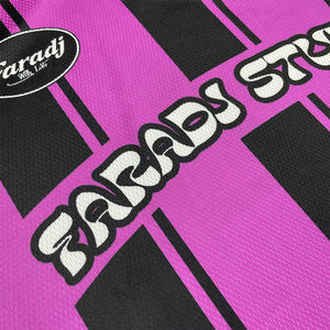 เสื้อฟุตบอลผู้ชายพิมพ์ลายทางเสื้อเจอร์ซีย์ฟุตบอลสีม่วงย้อนยุคคลาสสิก - Product Image 6