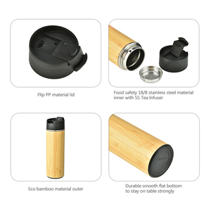 Số lượng lớn Flask 420ml sinh thái cách điện du lịch với trực tiếp uống nắp sinh thái cách điện thể thao du lịch trà Infuser tre Flask chai - Product Image 6