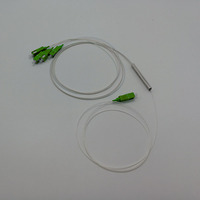 Divisor PLC de Fibra Óptica 1*4 SC/APC/FC/LC G657A, Tubo de Acero Mini de 0.9mm, 2/4/8 Vías, FTTH, Redes 4G, 1260-1650nm, 10.7dB de Inserción